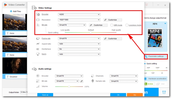 Adjust Output Settings