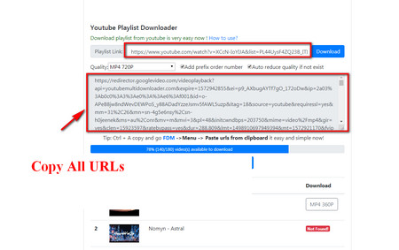 Analyze URLs on Youtube Multi Downloader