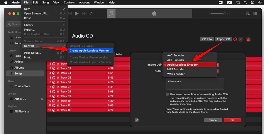Music App Convert CDA Files