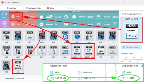 Compress 4K Video Using H265 or AV1 Encoder