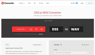 Online DSS to WAV Converter