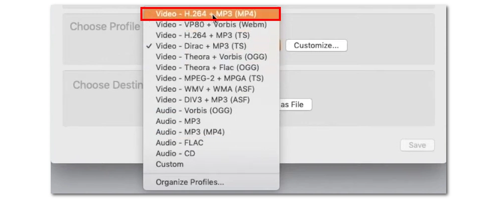 Select Output Format