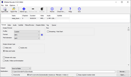 How to Convert MPG to MP4 via XMedia Recode