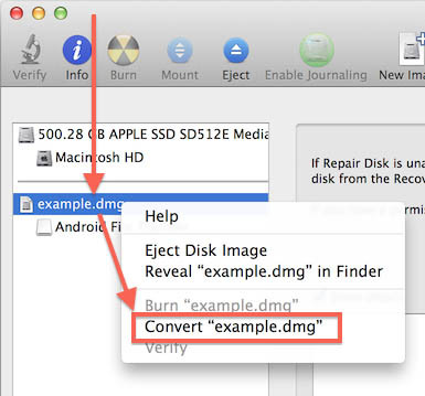 Convert DMG to ISO on Mac