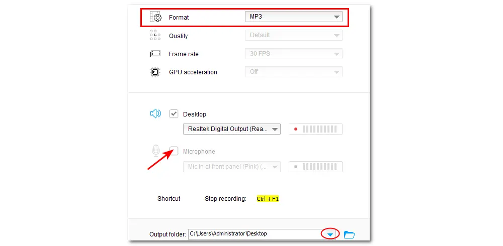 Adjust Recording Settings