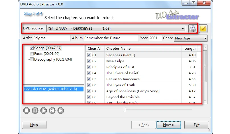 Install DAE and Select DVD Chapters