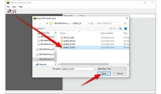 Open AUDIO_TS.IFO in DVD-Audio Explorer 2008
