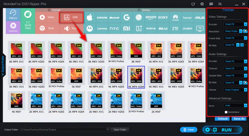Choose DVD Resolution then Upconvert