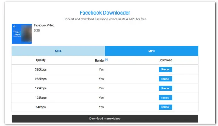 FBDownloader Convert Facebook to MP3