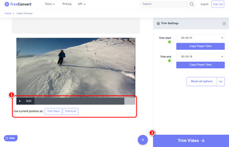 FreeConvert Video Trimmer