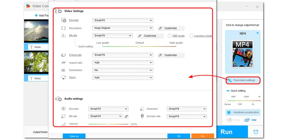 Modify Output Settings