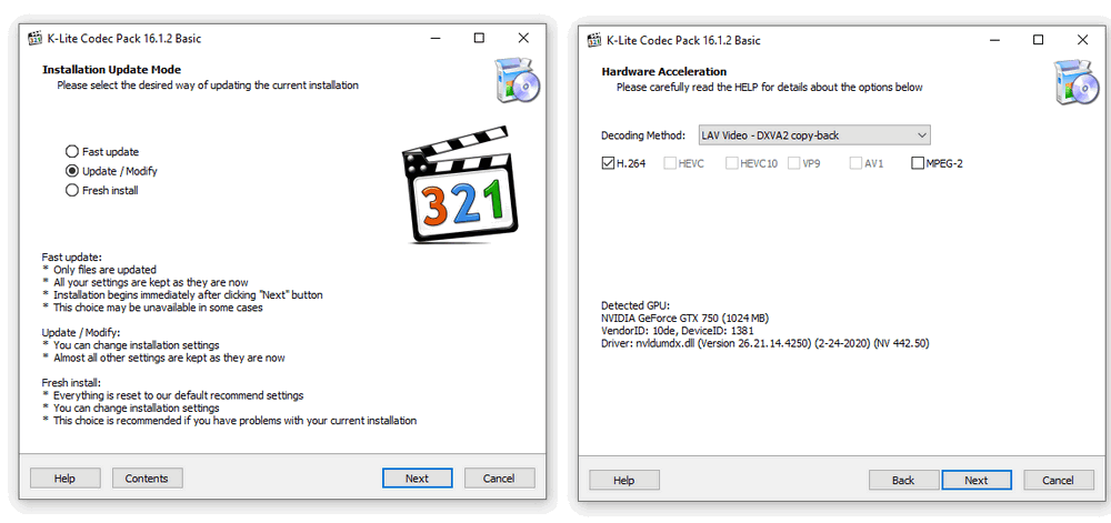 windows media player codec update h264