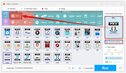 Select a Format to Convert HEVC Files