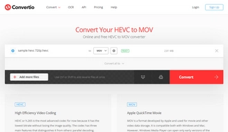 Convert HEVC File to MOV Online for Free