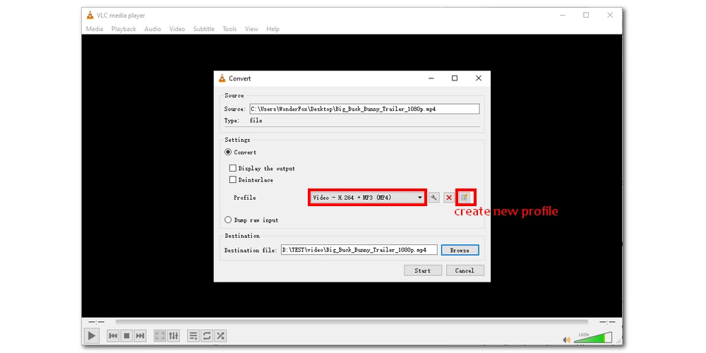 Change Video Codec in VLC