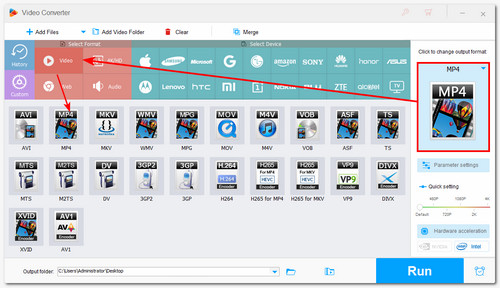 Select Output Format