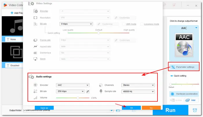 Adjust the Audio Output Settings