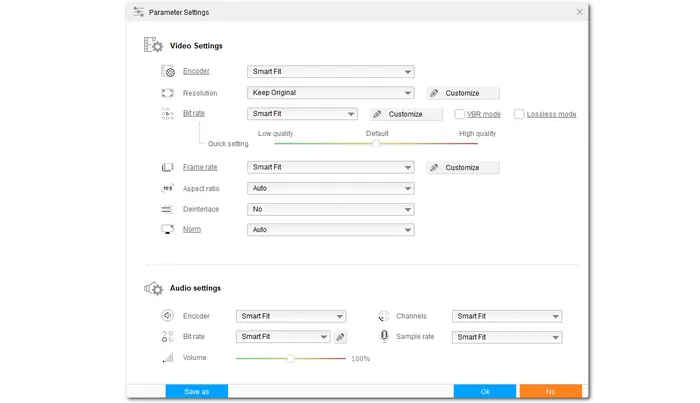 Modify the Output Settings