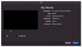 Transfer MOV to MP4 in iMovie