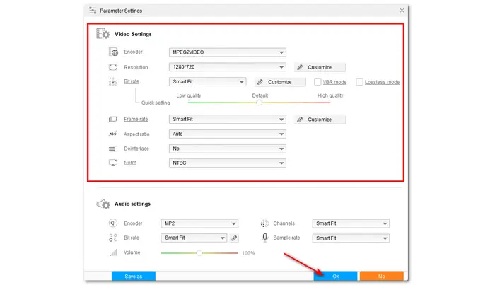 Modify Output Settings