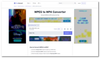 Convert MPEG-2 to MP4 with FreeConvert