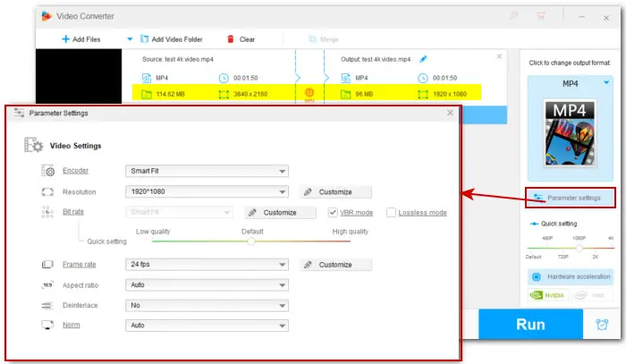 Adjust Settings to Reduce MP4 Size