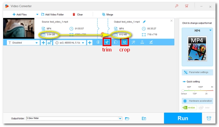 Trim and crop the video file