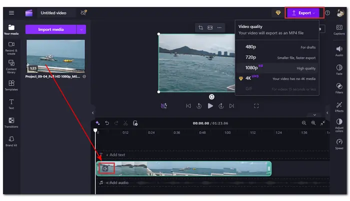 Export Audio-less Video