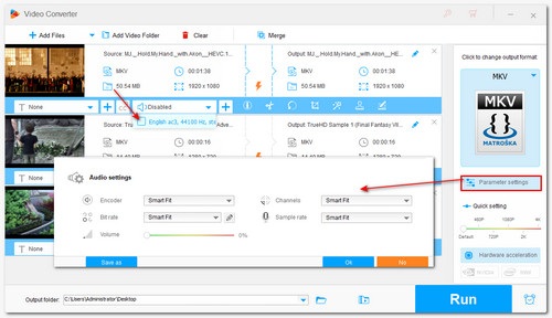 MKV remove audio track