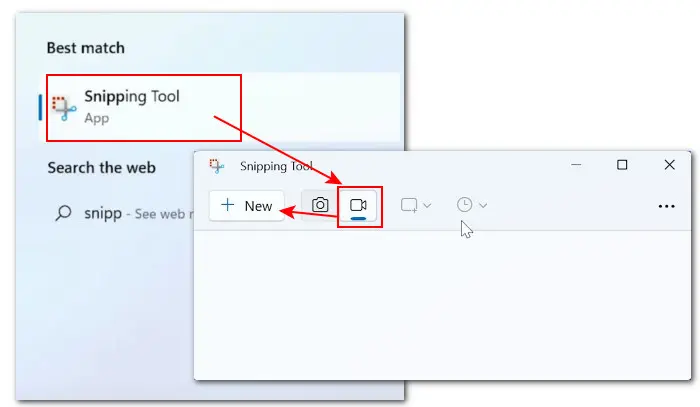 Snipping Tool Record on Microsoft Surface