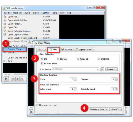 use vlc to convert mp4 to dvd video