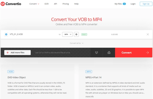 Convert VOB to MP4 Online