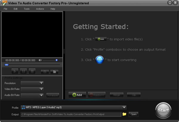 Video to Audio Converter Factory Pro software